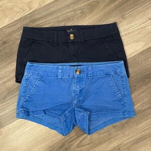 American Eagle Women's Navy Blue and Blue Shorts Set
